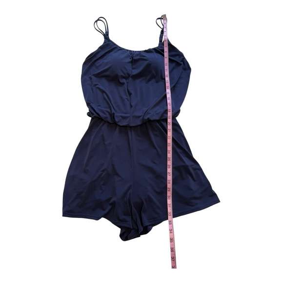 Maxine Of Hollywood Navy Blue Swimsuit Romper - Size 14 - Picture 9 of 14